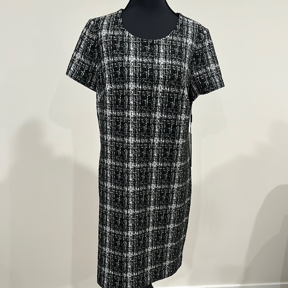 Calvin Klein Black and White Sheath Mini Dress